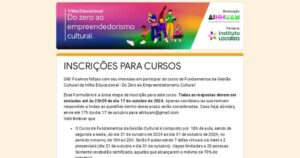 Curso gratuito de Gestão Cultural tem inscrições para artistas de Manaus até nesta quinta